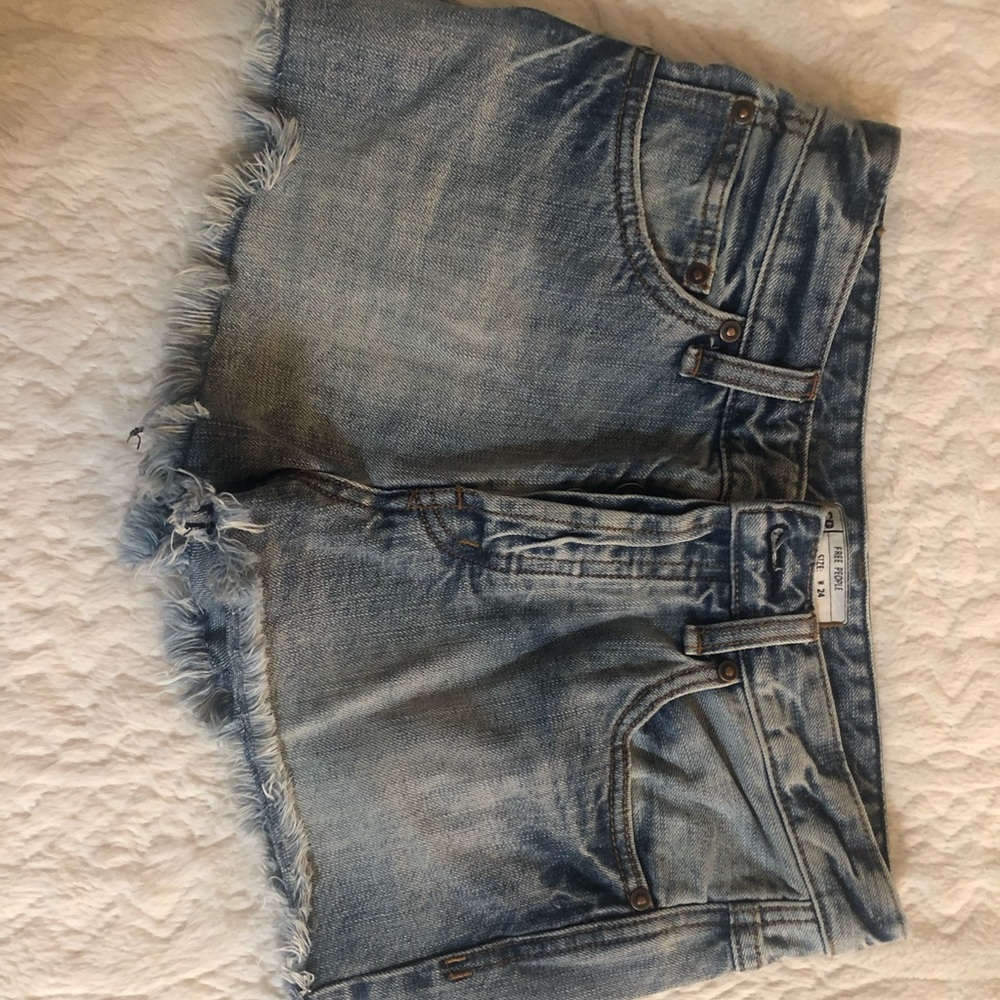 Free people high waisted jean shorts